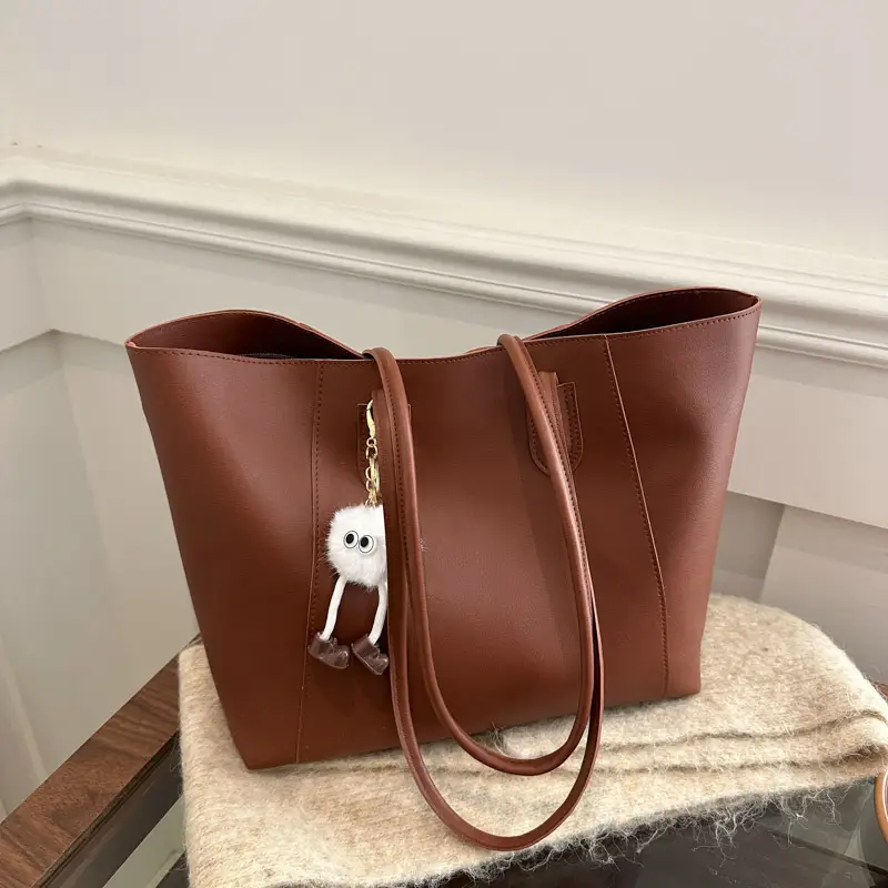 Brown Leather Shoulder Bag for Women Autumn Winter - Image 12
