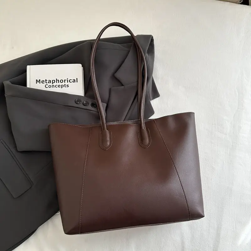 Brown Leather Shoulder Bag for Women Autumn Winter - Image 2