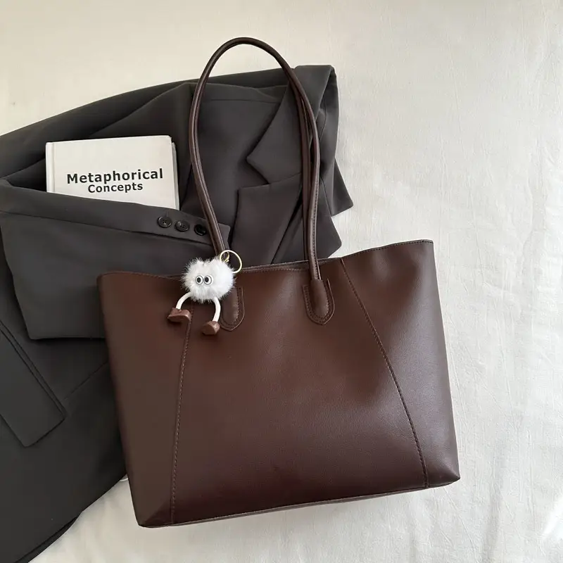 Brown Leather Shoulder Bag for Women Autumn Winter - Image 6