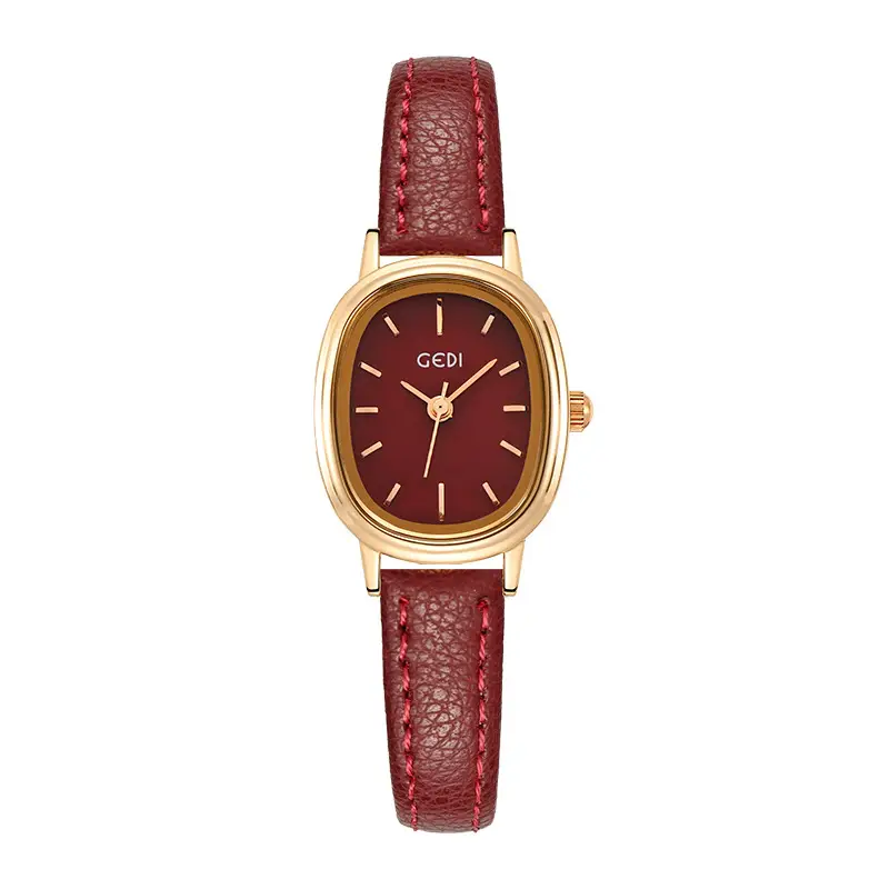 Goldie Women's Red Leather Band Quartz Watch