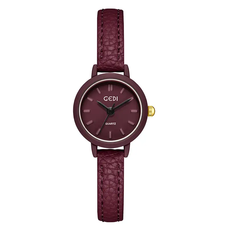 Goldie Women's Red Leather Band Quartz Watch