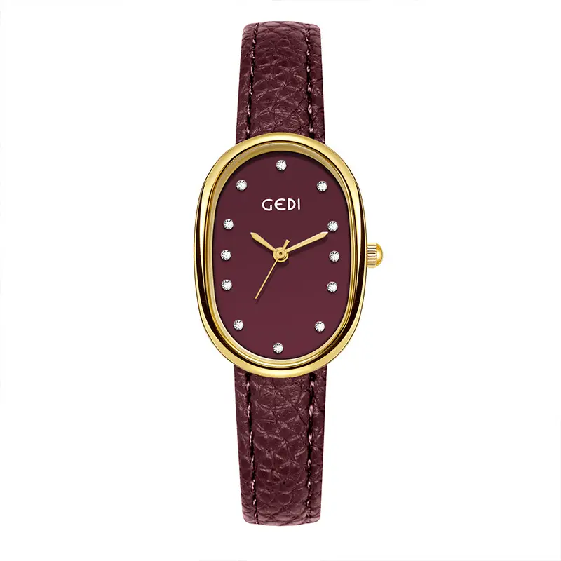 Goldie Women's Red Leather Band Quartz Watch