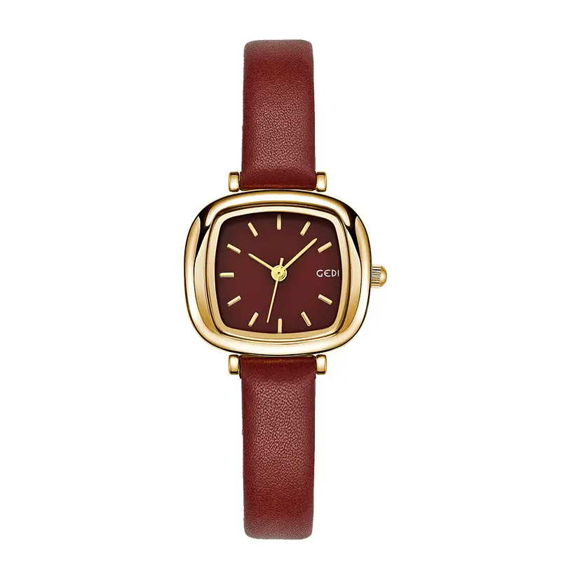Goldie Women's Red Leather Band Quartz Watch