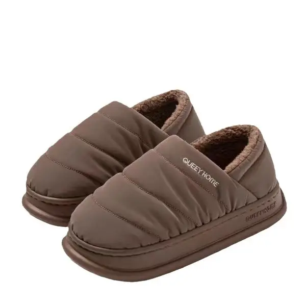 Cotton Slippers with Heel Men's Winter New Waterproof Indoor Home Warm Household Couple's Cotton Shoes Women's Winter Outer Wear