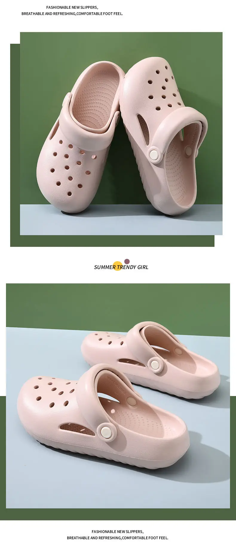 Wholesale Cave Shoes Women's Summer Outer Wear Beach Shoes Lightweight Half Heel Sandals Couple's Baotou Drifting Sandals — feature 10