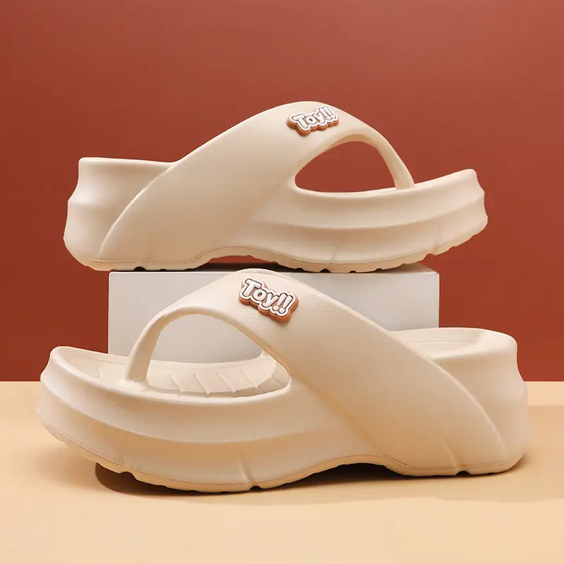 Flip-flops Women's Summer Height-increasing Non-stinky Feet Sandals Wear-resistant All-match Dung-feeling Home Non-slip Soft Slippers - Image 6