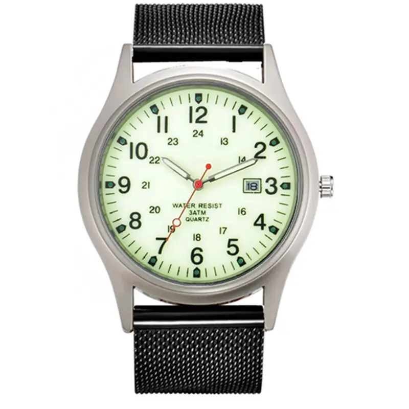 Men's Green NATO Strap Date Quartz Watch - Image 3