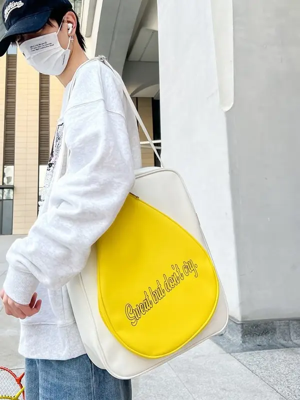 Crossbody Bag Yellow White Badminton Storage Portable