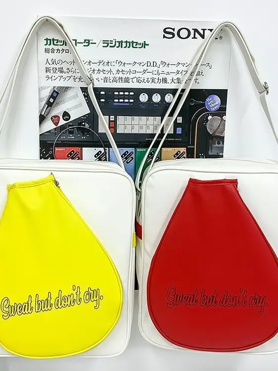 Crossbody Bag Yellow White Badminton Storage Portable