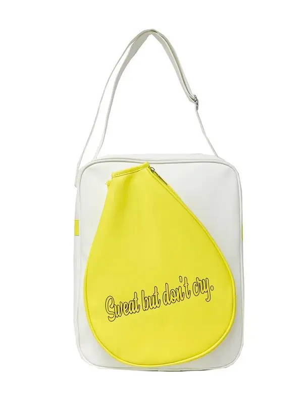 Crossbody Bag Yellow White Badminton Storage Portable