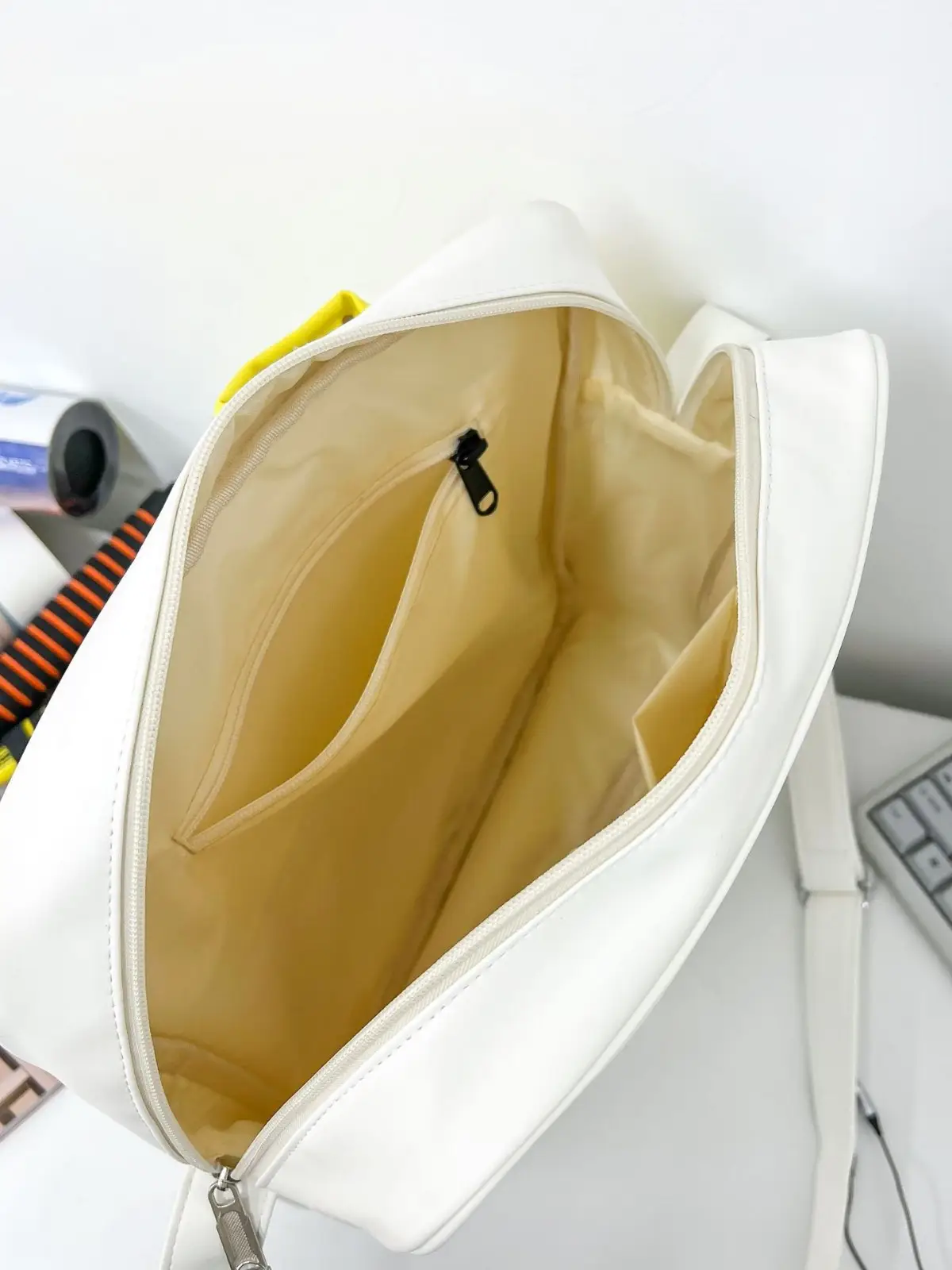 Crossbody Bag Yellow White Badminton Storage Portable