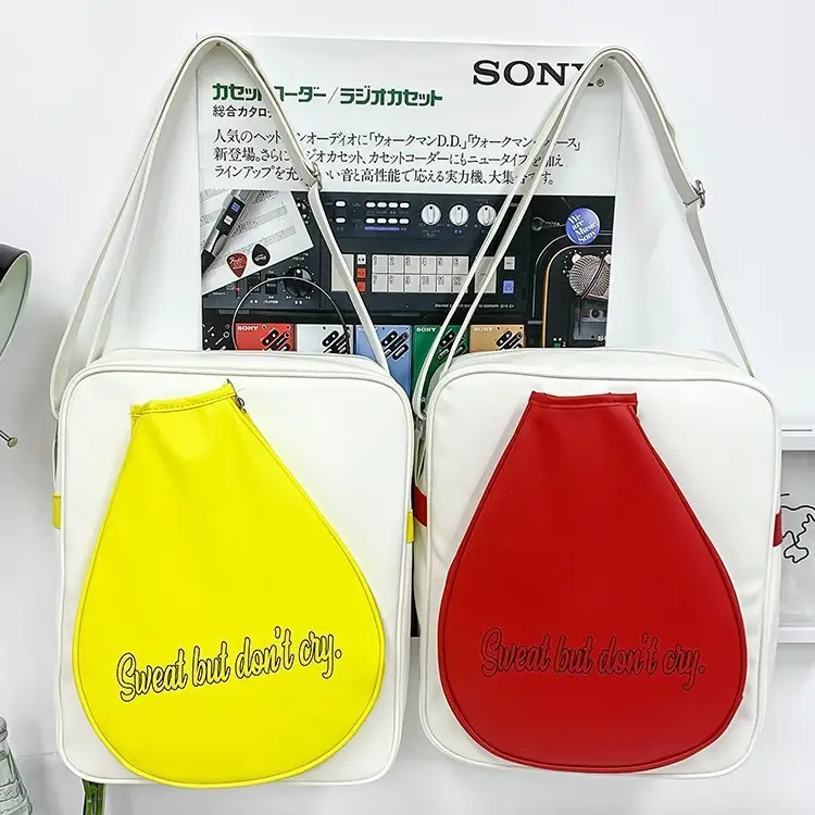 Crossbody Bag Yellow White Badminton Storage Portable — feature 1