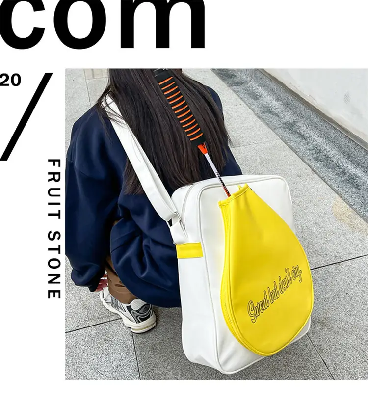 Crossbody Bag Yellow White Badminton Storage Portable — feature 12