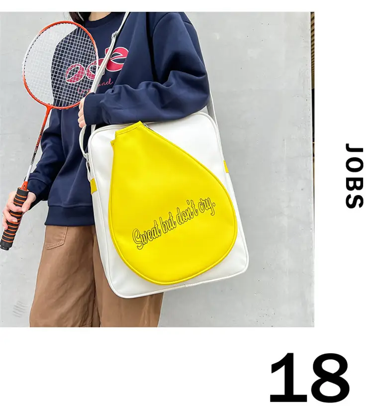 Crossbody Bag Yellow White Badminton Storage Portable — feature 13