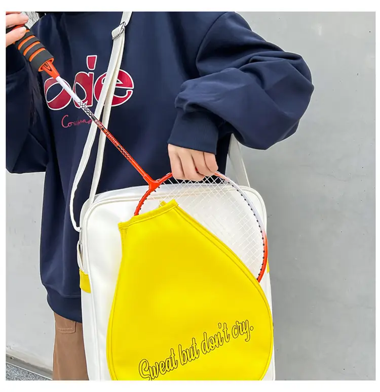 Crossbody Bag Yellow White Badminton Storage Portable — feature 14