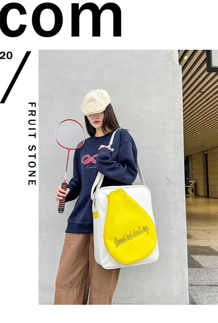 Crossbody Bag Yellow White Badminton Storage Portable — feature 15