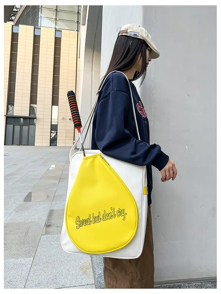 Crossbody Bag Yellow White Badminton Storage Portable — feature 20