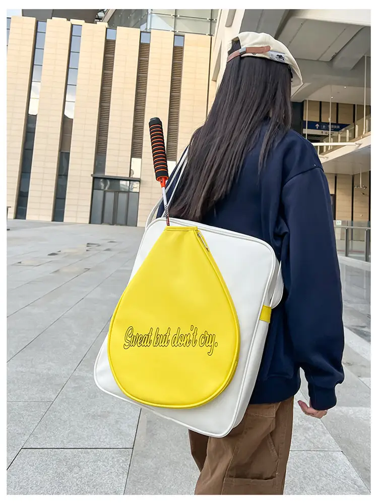 Crossbody Bag Yellow White Badminton Storage Portable — feature 25