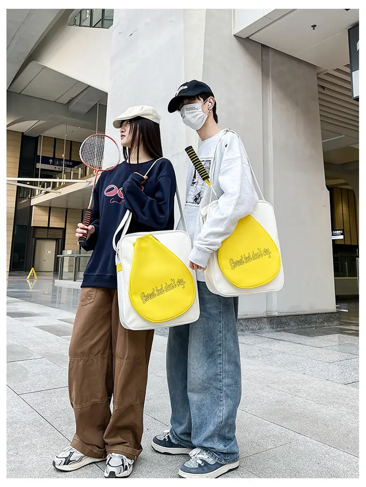 Crossbody Bag Yellow White Badminton Storage Portable — feature 26