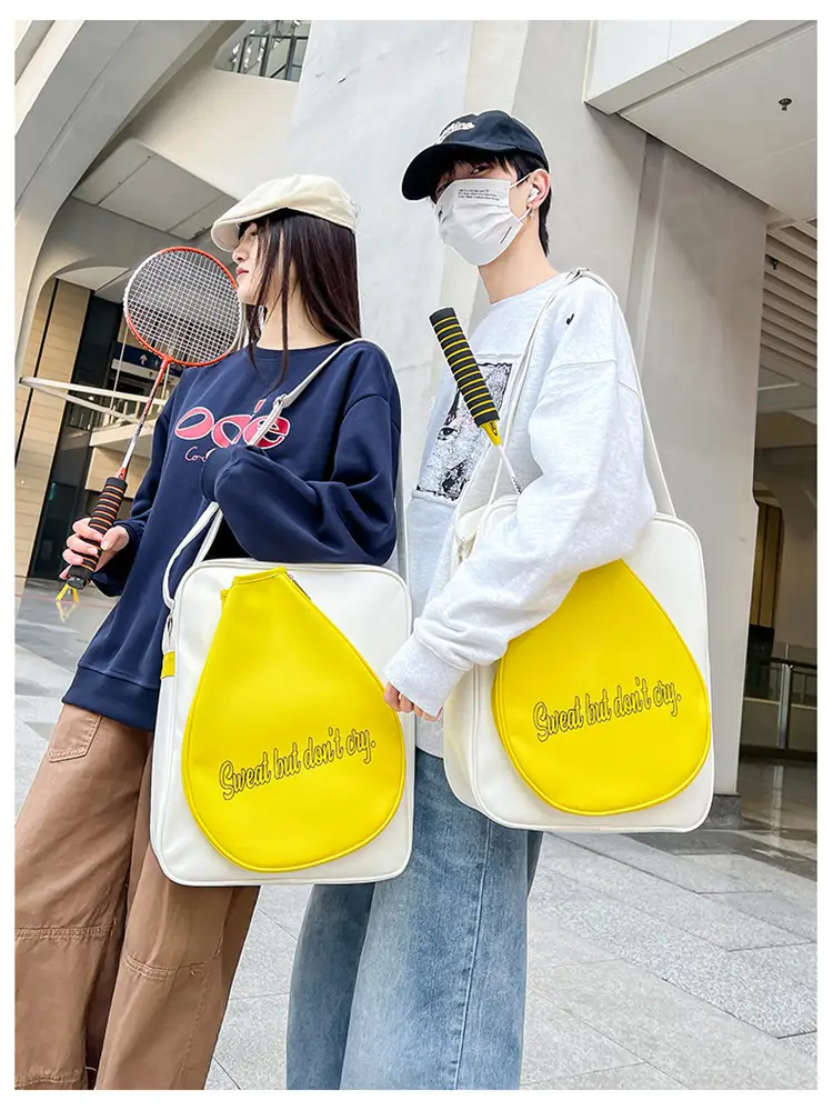 Crossbody Bag Yellow White Badminton Storage Portable — feature 27