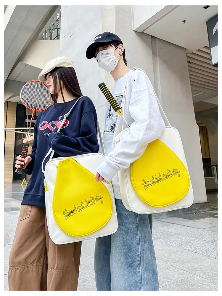 Crossbody Bag Yellow White Badminton Storage Portable — feature 28