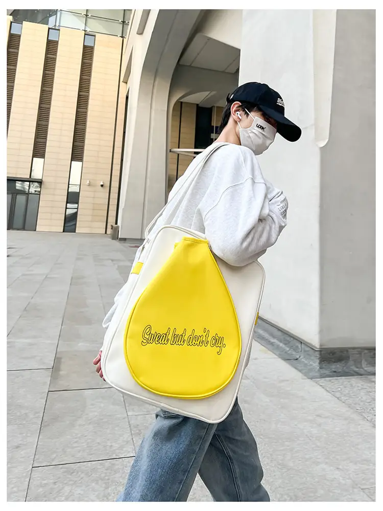Crossbody Bag Yellow White Badminton Storage Portable — feature 30