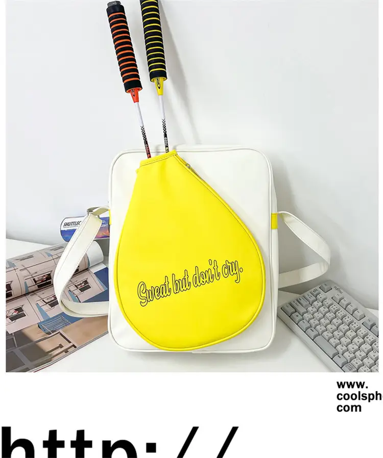 Crossbody Bag Yellow White Badminton Storage Portable — feature 37
