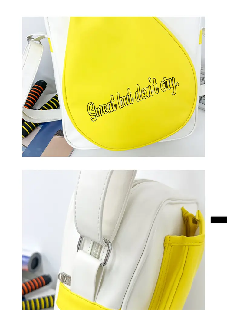 Crossbody Bag Yellow White Badminton Storage Portable — feature 41