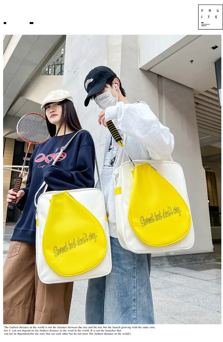 Crossbody Bag Yellow White Badminton Storage Portable — feature 5