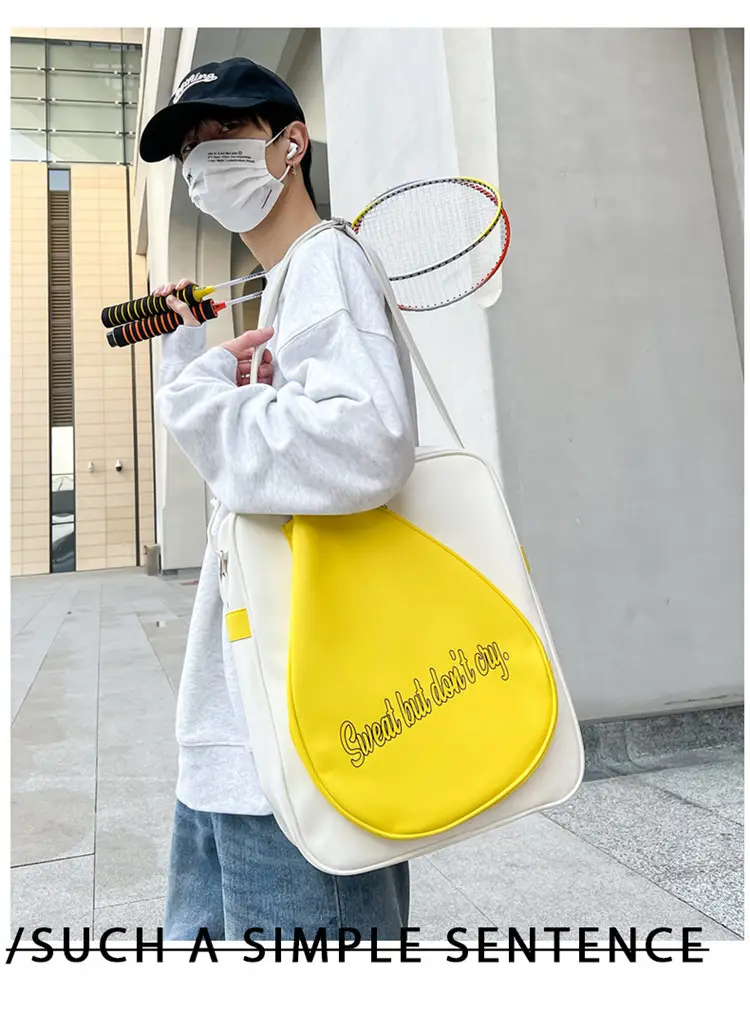 Crossbody Bag Yellow White Badminton Storage Portable — feature 8