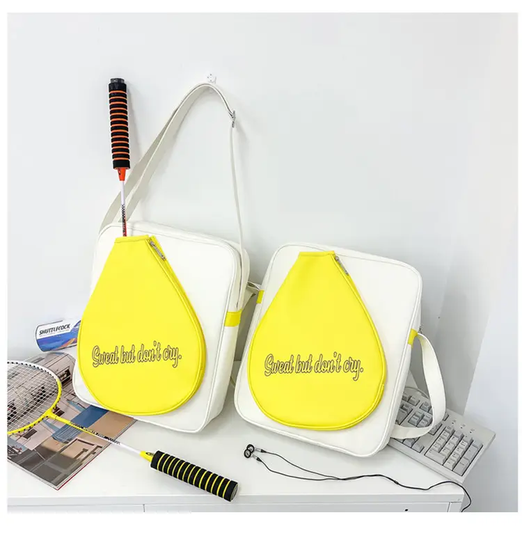 Crossbody Bag Yellow White Badminton Storage Portable — feature 9