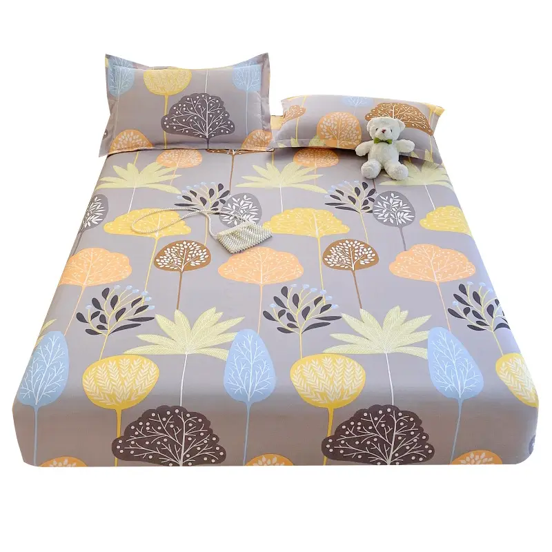 New Style Bed Cover Single-piece Non-slip Dustproof Bed Cover Pastoral Style Scrub Bed Sheet All-inclusive Simmons Protective Cover Mattress Cover