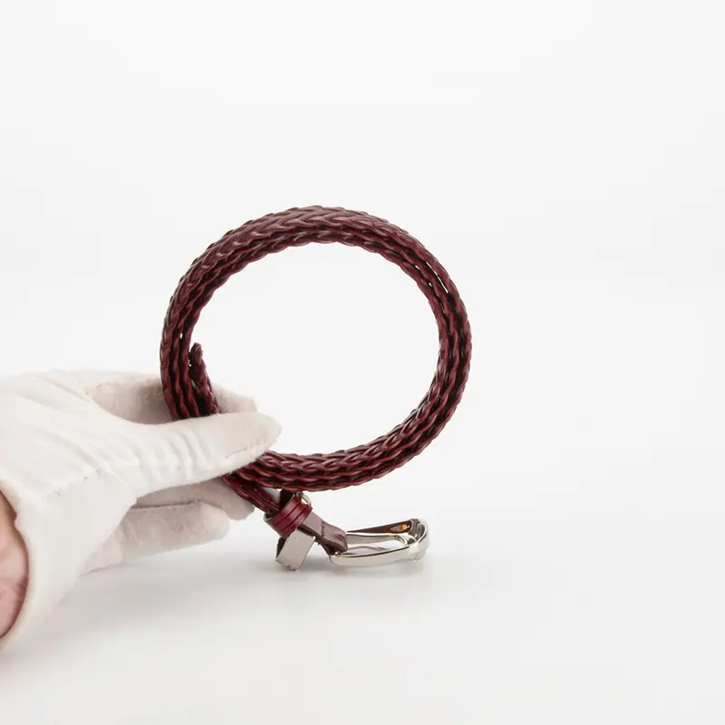 Women's Knitted Buckle Belt with Denim Shorts - Image 7