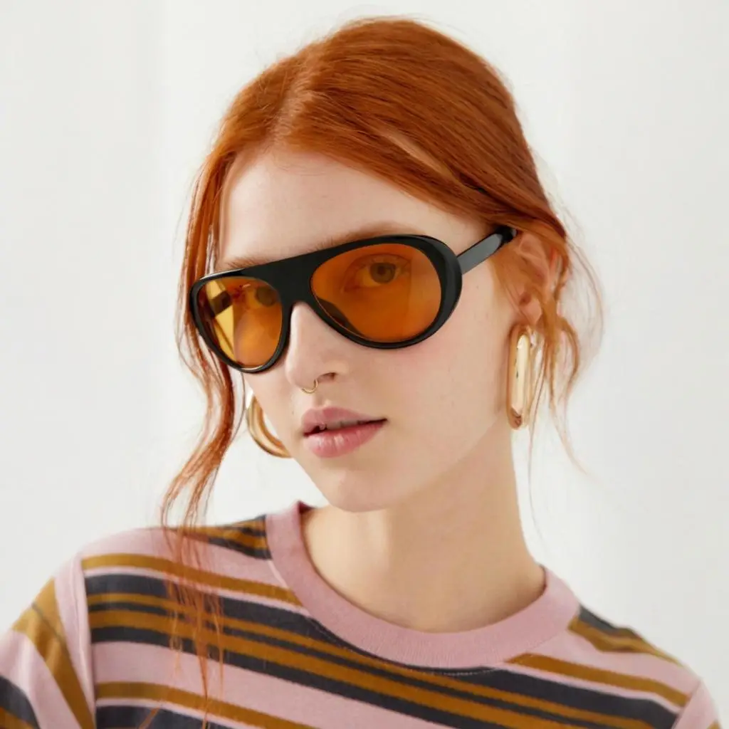 European American Retro Large Frame Sunglasses Men Women