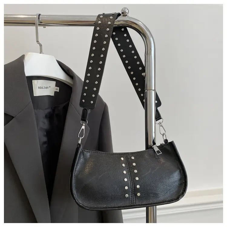 Retro Rivet Shoulder Bag Red Winter 2024 — feature 19