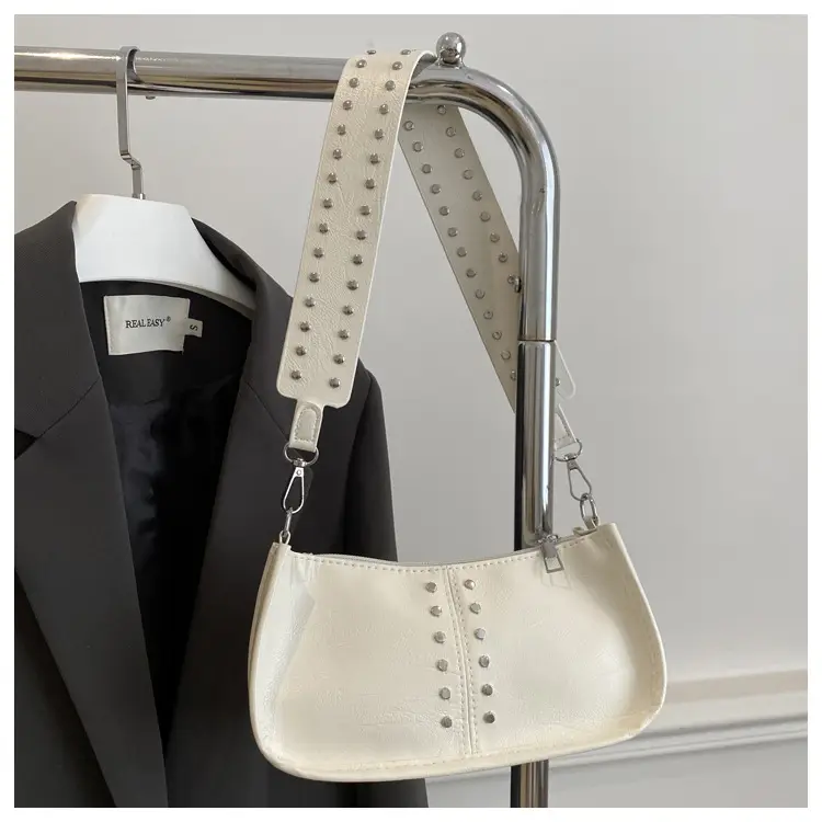 Retro Rivet Shoulder Bag Red Winter 2024 — feature 20