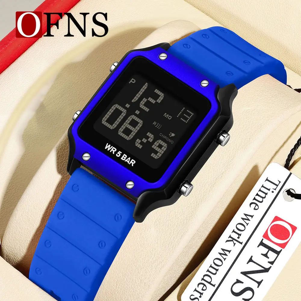 O'Fanni Blue Digital Watch 8.5 Bar Waterproof