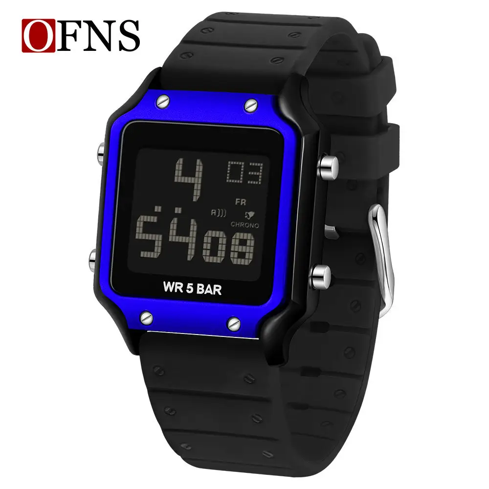 O'Fanni Blue Digital Watch 8.5 Bar Waterproof