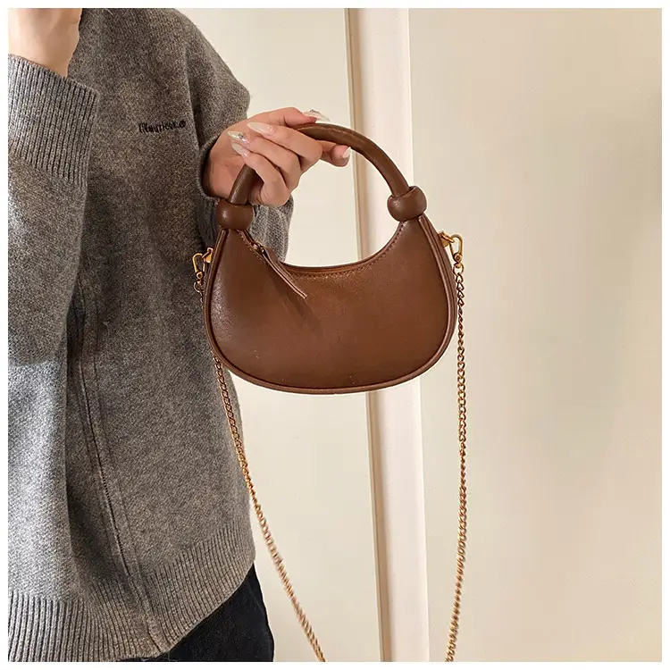 Women's Retro Textured Shoulder Bag Brown 2024 — feature 25