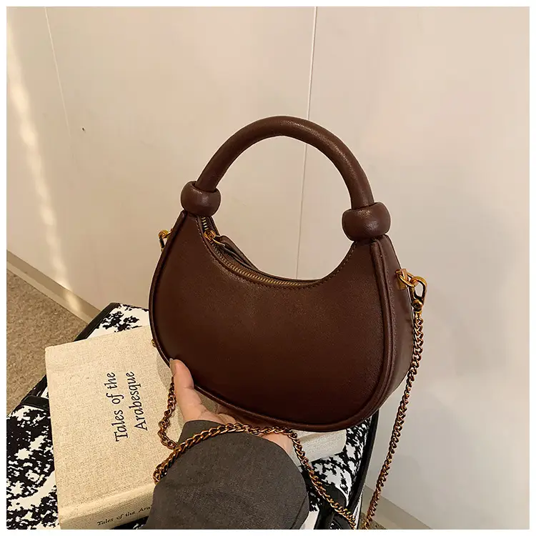 Women's Retro Textured Shoulder Bag Brown 2024 — feature 47