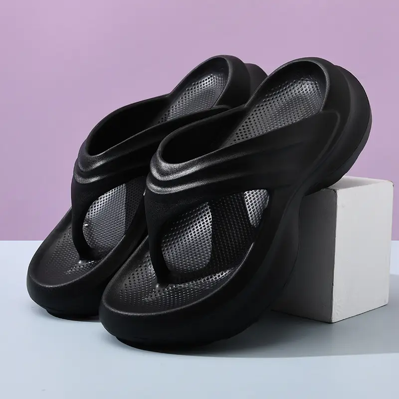 Flip-flops women's summer high-rise non-smelly feet thick-soled slippers EVA home all-match non-slip wear-resistant high-end slippers