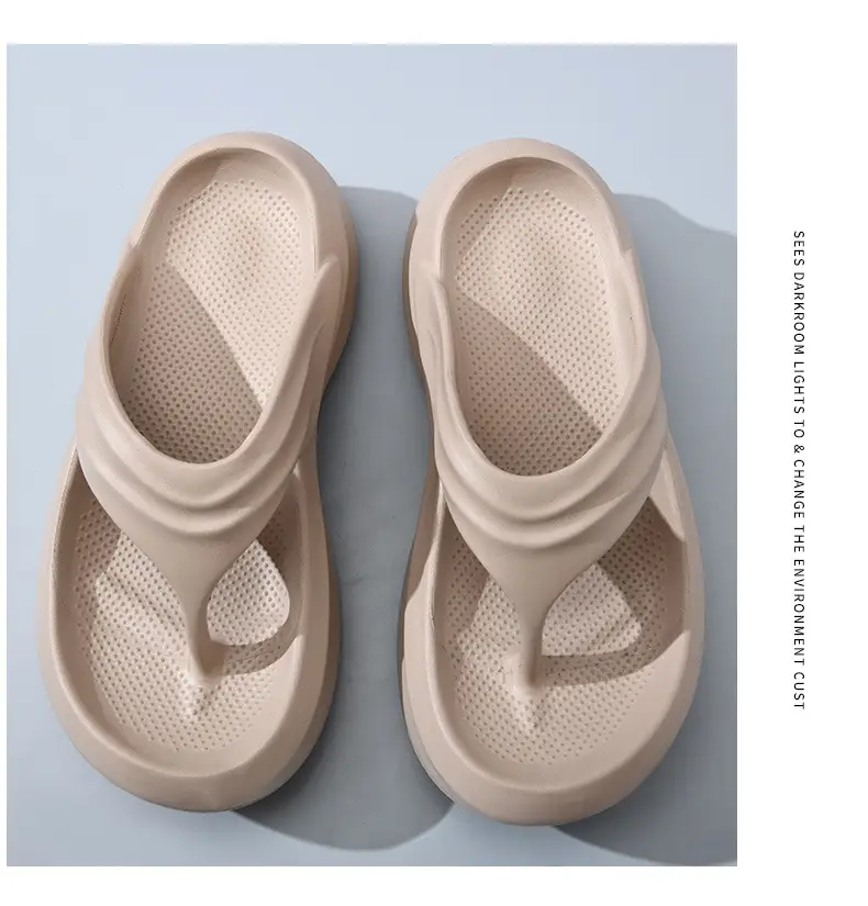 Flip-flops women's summer high-rise non-smelly feet thick-soled slippers EVA home all-match non-slip wear-resistant high-end slippers — feature 13