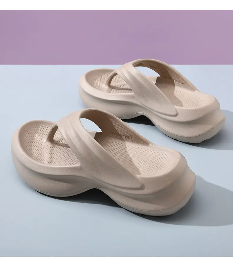 Flip-flops women's summer high-rise non-smelly feet thick-soled slippers EVA home all-match non-slip wear-resistant high-end slippers — feature 14