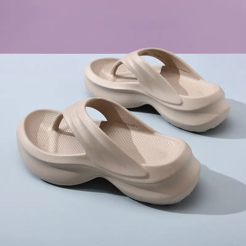 Flip-flops women's summer high-rise non-smelly feet thick-soled slippers EVA home all-match non-slip wear-resistant high-end slippers