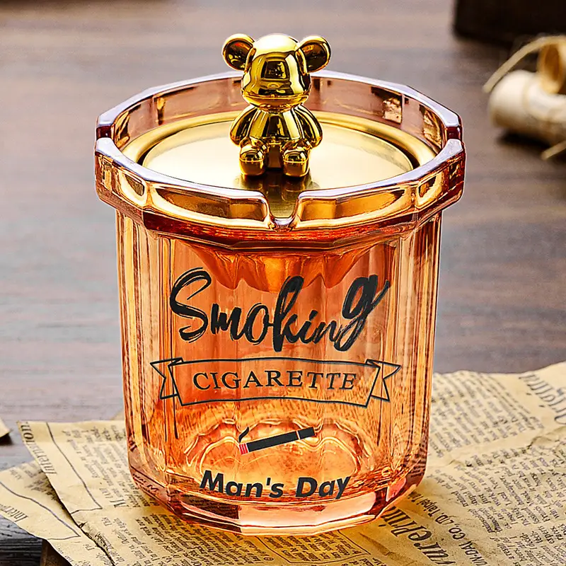 Glass Ashtray with Lid and Funnel, Anti-Fly Ash Ashtray for Office and Home Use, Personalized Windproof Ashtray for Living Room, Custom-Made — feature 10