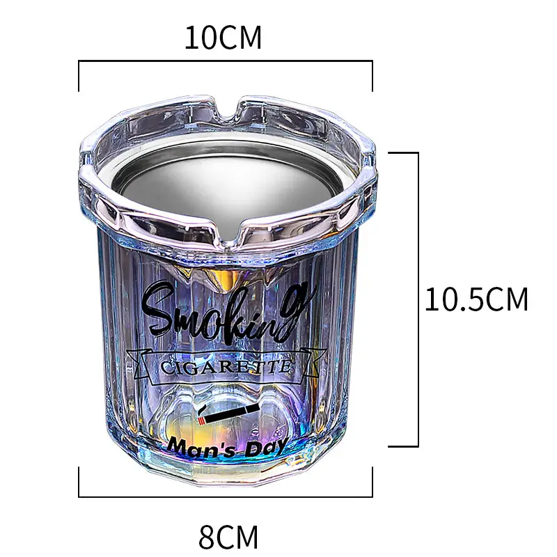 Glass Ashtray with Lid and Funnel, Anti-Fly Ash Ashtray for Office and Home Use, Personalized Windproof Ashtray for Living Room, Custom-Made — feature 2