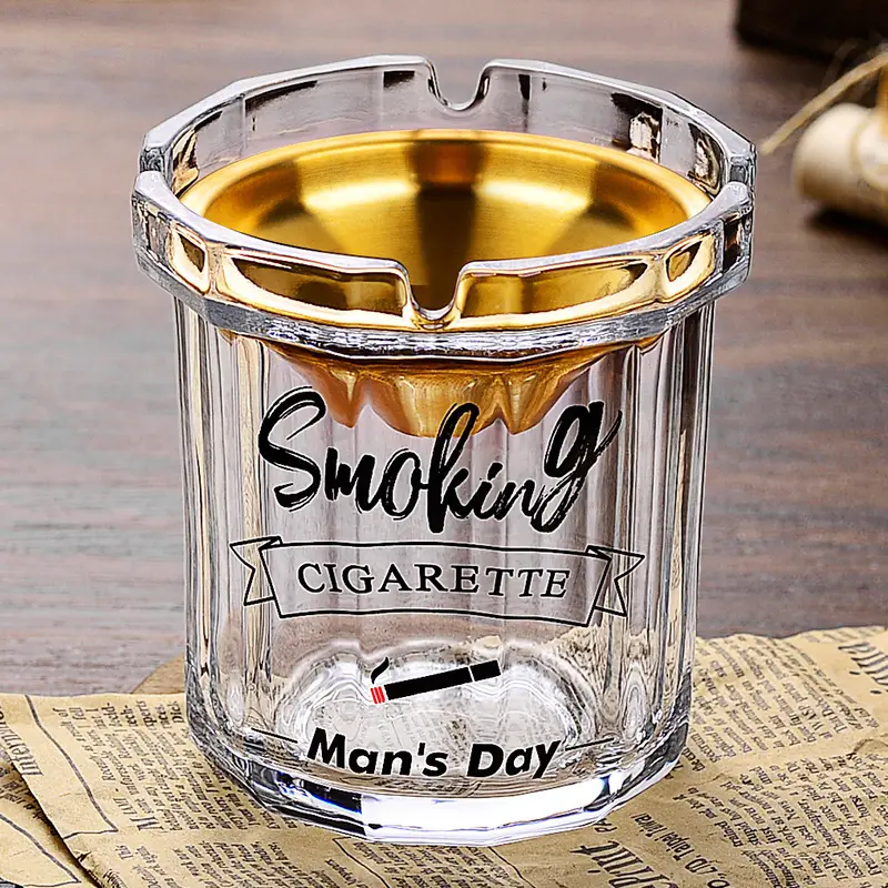 Glass Ashtray with Lid and Funnel, Anti-Fly Ash Ashtray for Office and Home Use, Personalized Windproof Ashtray for Living Room, Custom-Made - Image 15