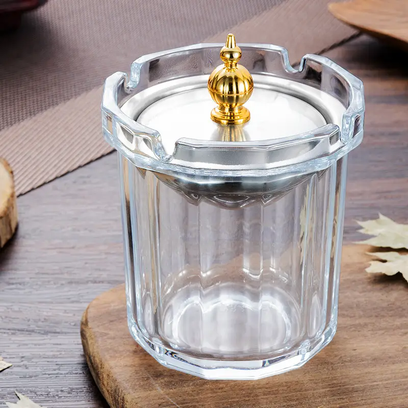 Glass Ashtray with Lid and Funnel, Anti-Fly Ash Ashtray for Office and Home Use, Personalized Windproof Ashtray for Living Room, Custom-Made - Image 16