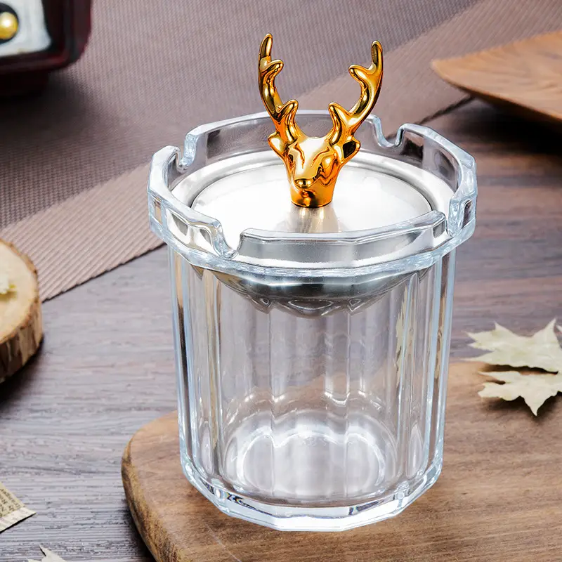 Glass Ashtray with Lid and Funnel, Anti-Fly Ash Ashtray for Office and Home Use, Personalized Windproof Ashtray for Living Room, Custom-Made - Image 17