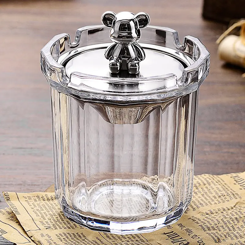 Glass Ashtray with Lid and Funnel, Anti-Fly Ash Ashtray for Office and Home Use, Personalized Windproof Ashtray for Living Room, Custom-Made - Image 18